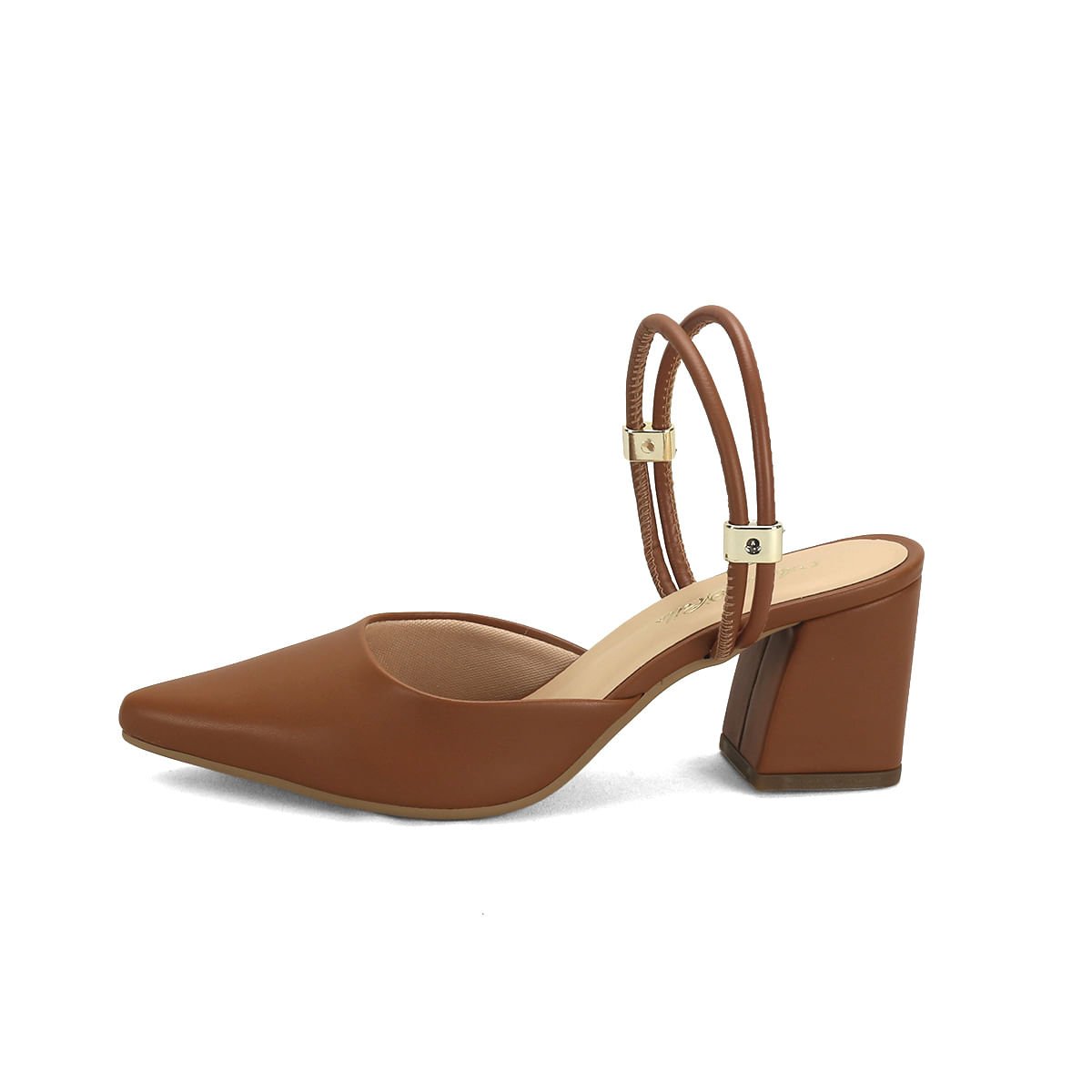Scarpin calce fácil napa caramelo Marrom 4