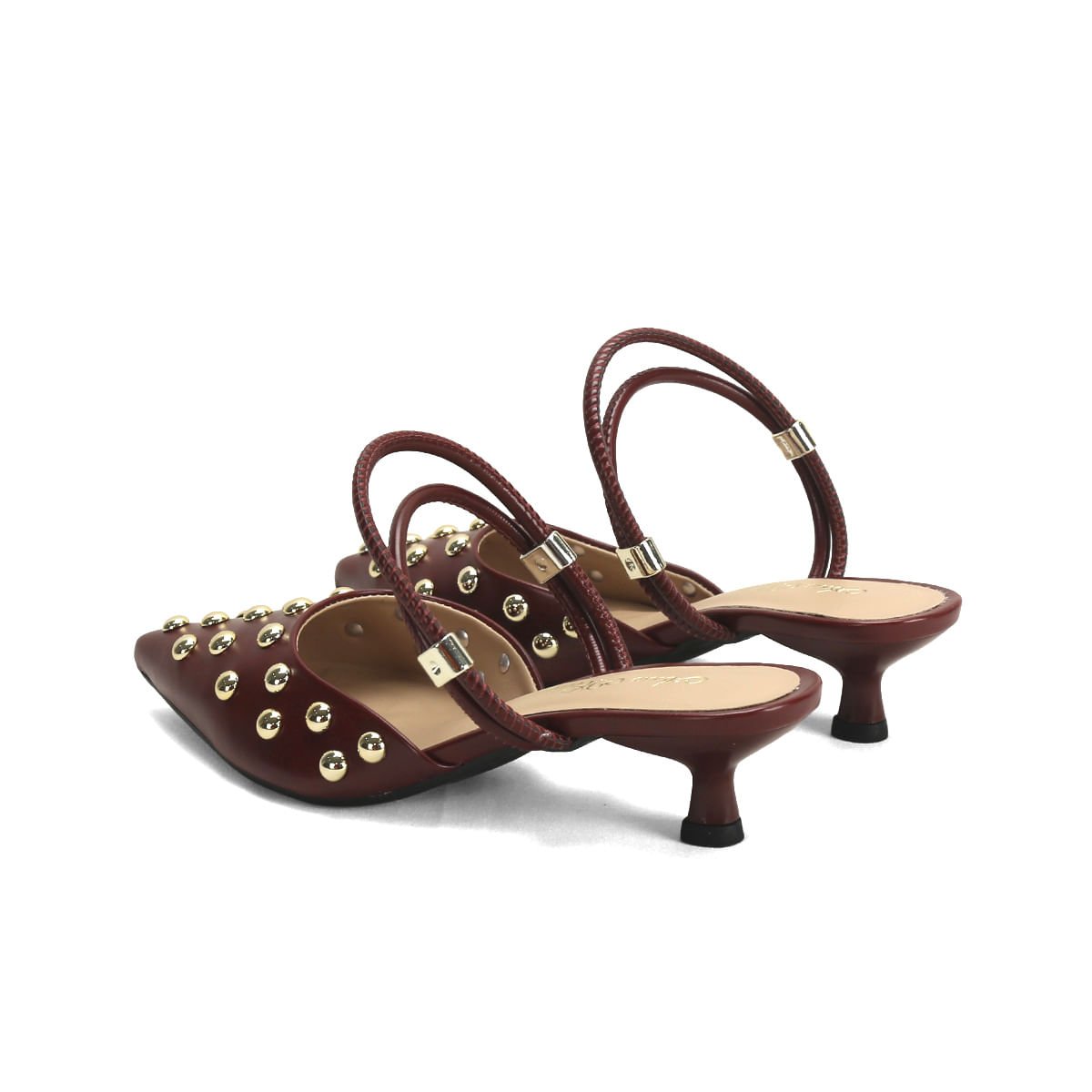 Slingback Feminino Bico Fino Calce Fácil Ana Mello Marrom 3