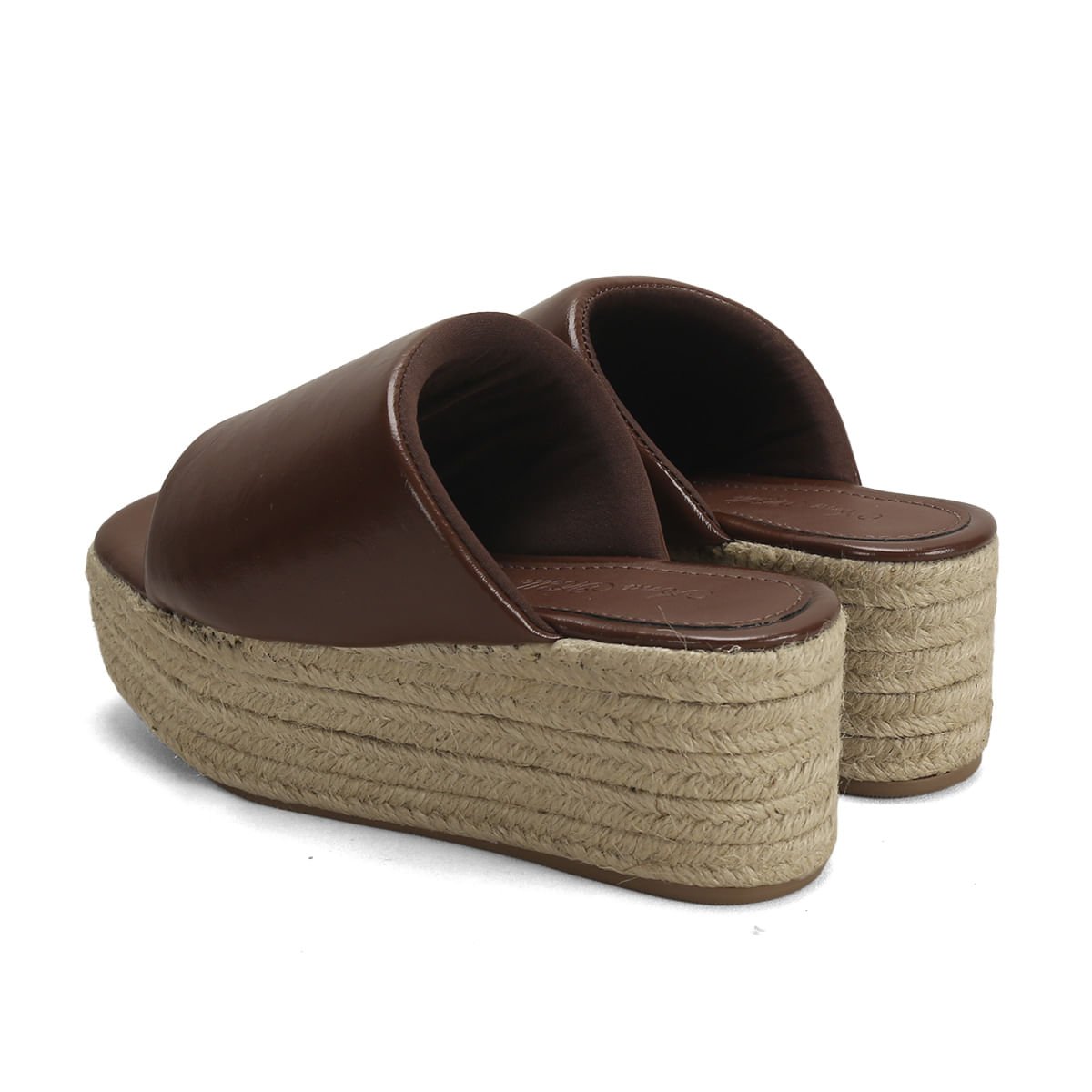 Tamanco Salto Corda Napa Café 7cm Confortável Marrom 3