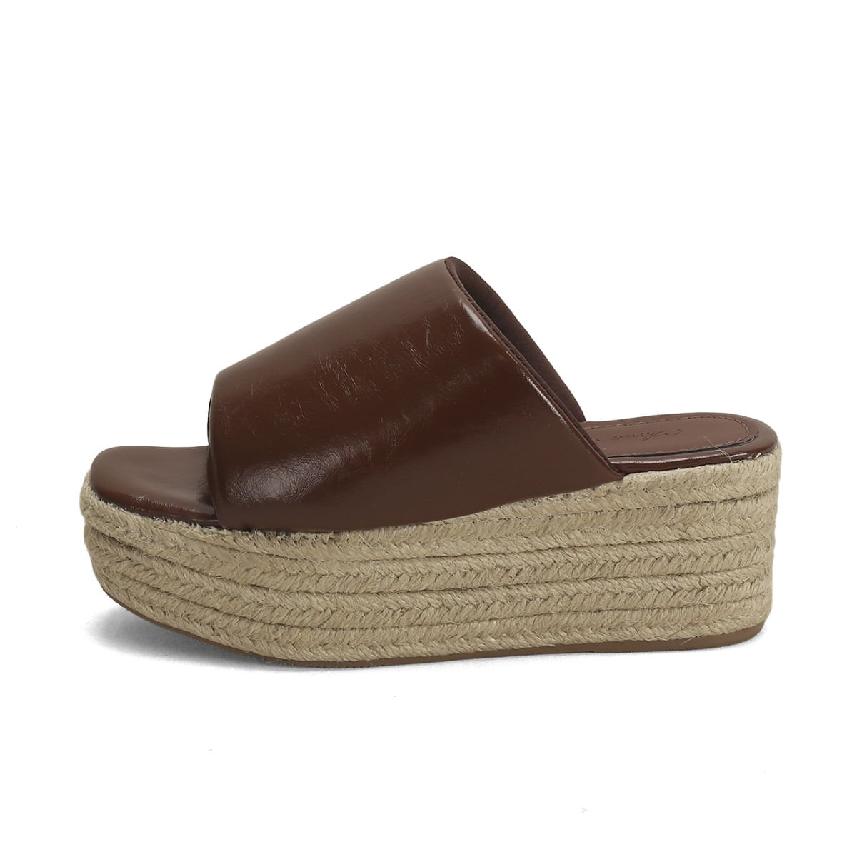 Tamanco Salto Corda Napa Café 7cm Confortável Marrom 4