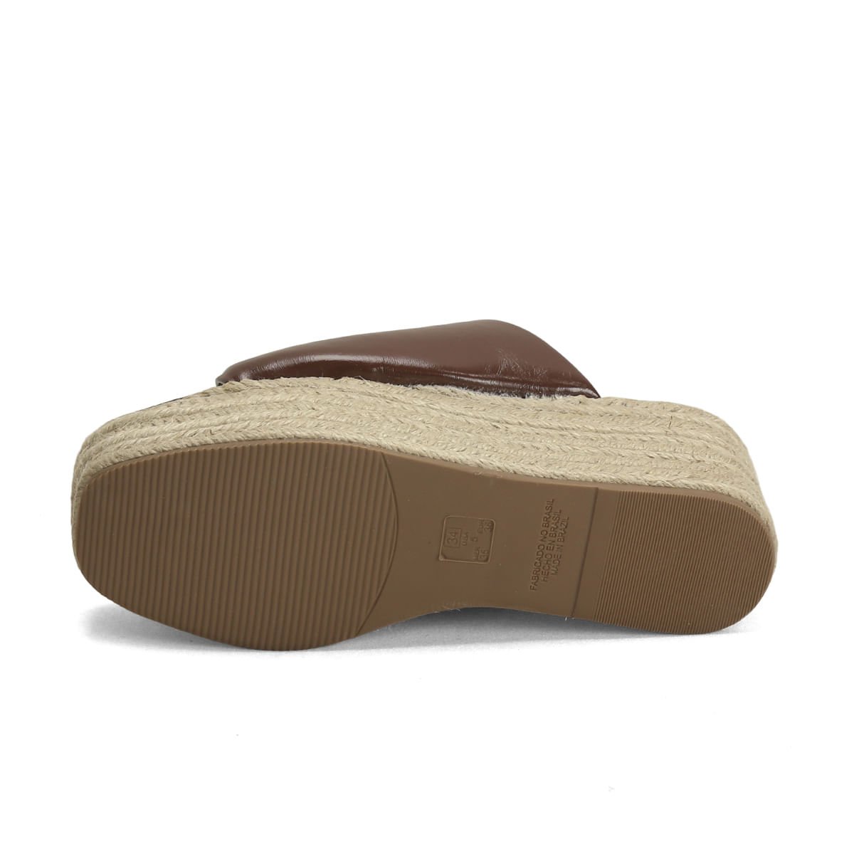 Tamanco Salto Corda Napa Café 7cm Confortável Marrom 5