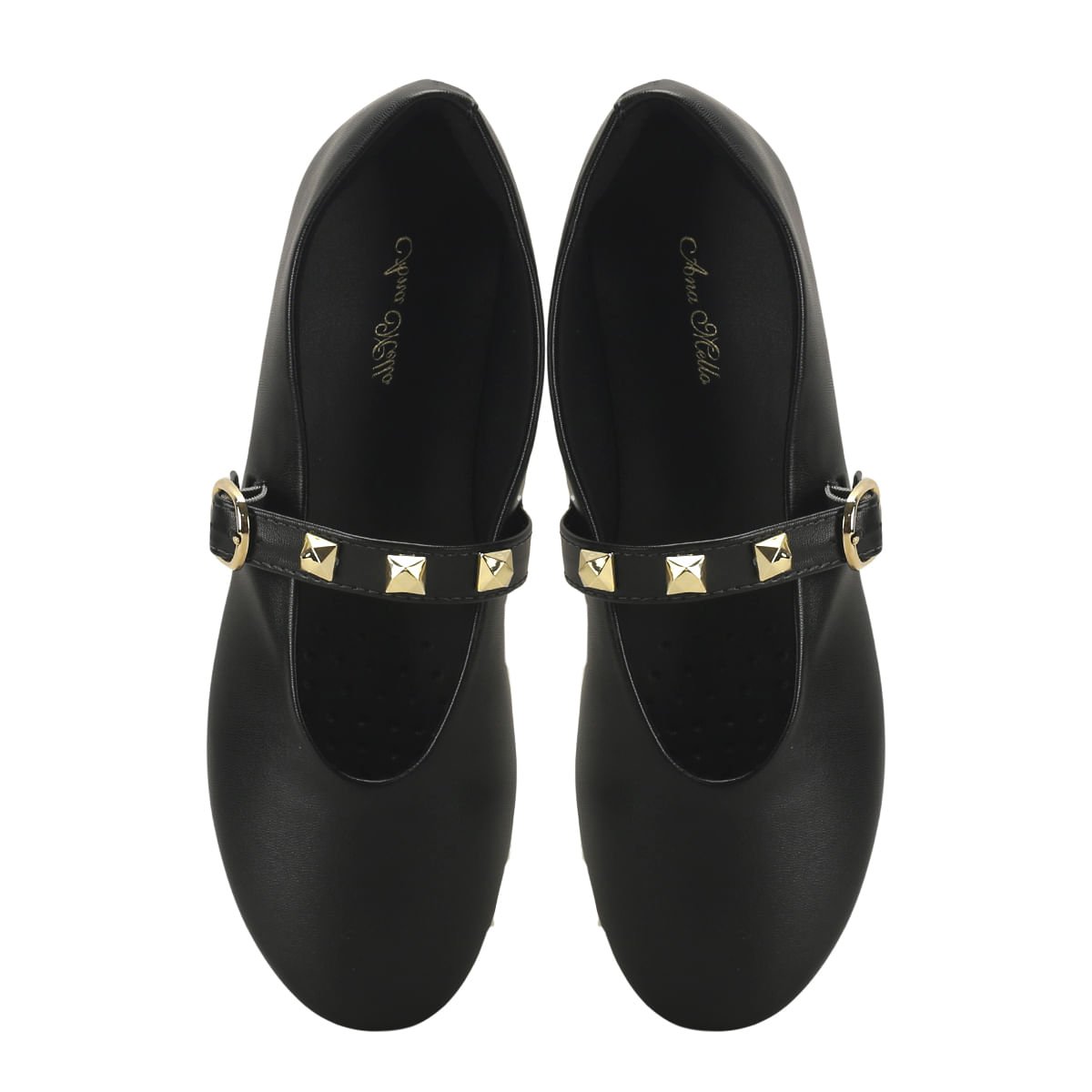 Sapatilha Boneca com Tachas Piramidais Ana Mello Preto 2