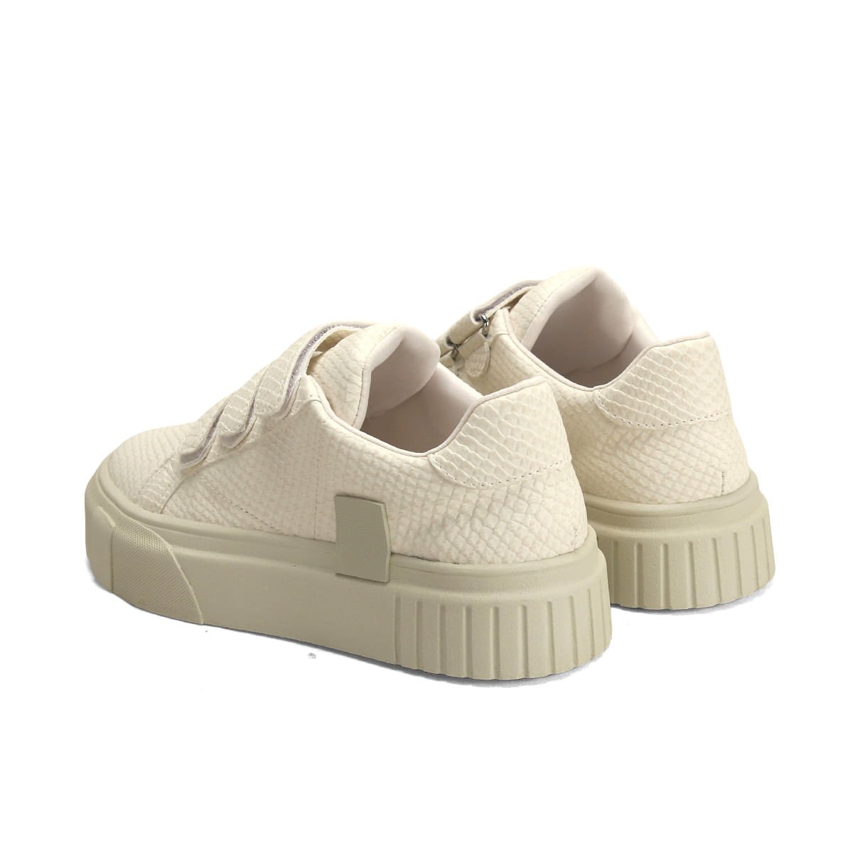 Tênis Velcro Escamas Ana Mello Napa Conforto Bege 3