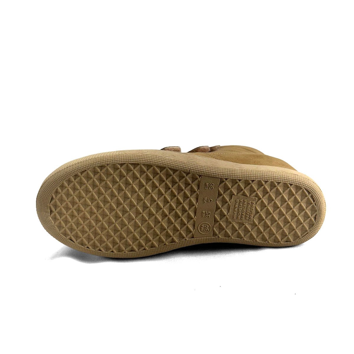 Sneaker Camurça Nude Salto Plataforma Velcro 3.5cm Caramelo 4