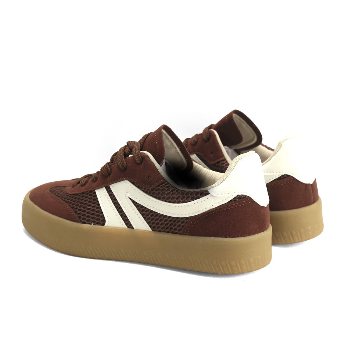 Tênis Feminino de Camurça com Tela Lateral Ana Mello Marrom 3