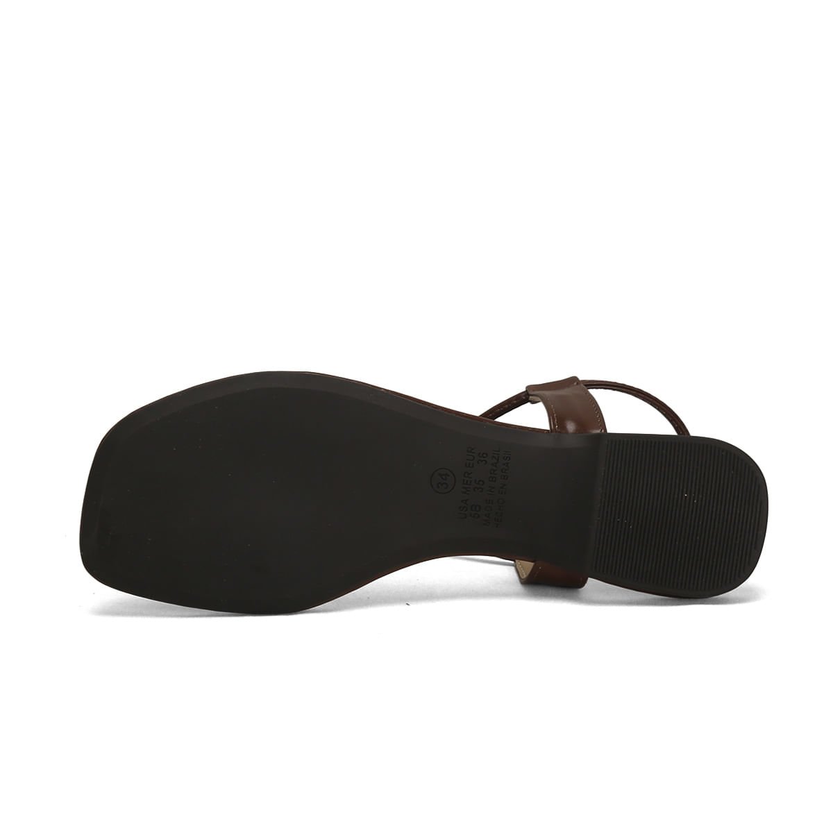 Rasteira Pedrarias Café Confortável Elegante Marrom 5