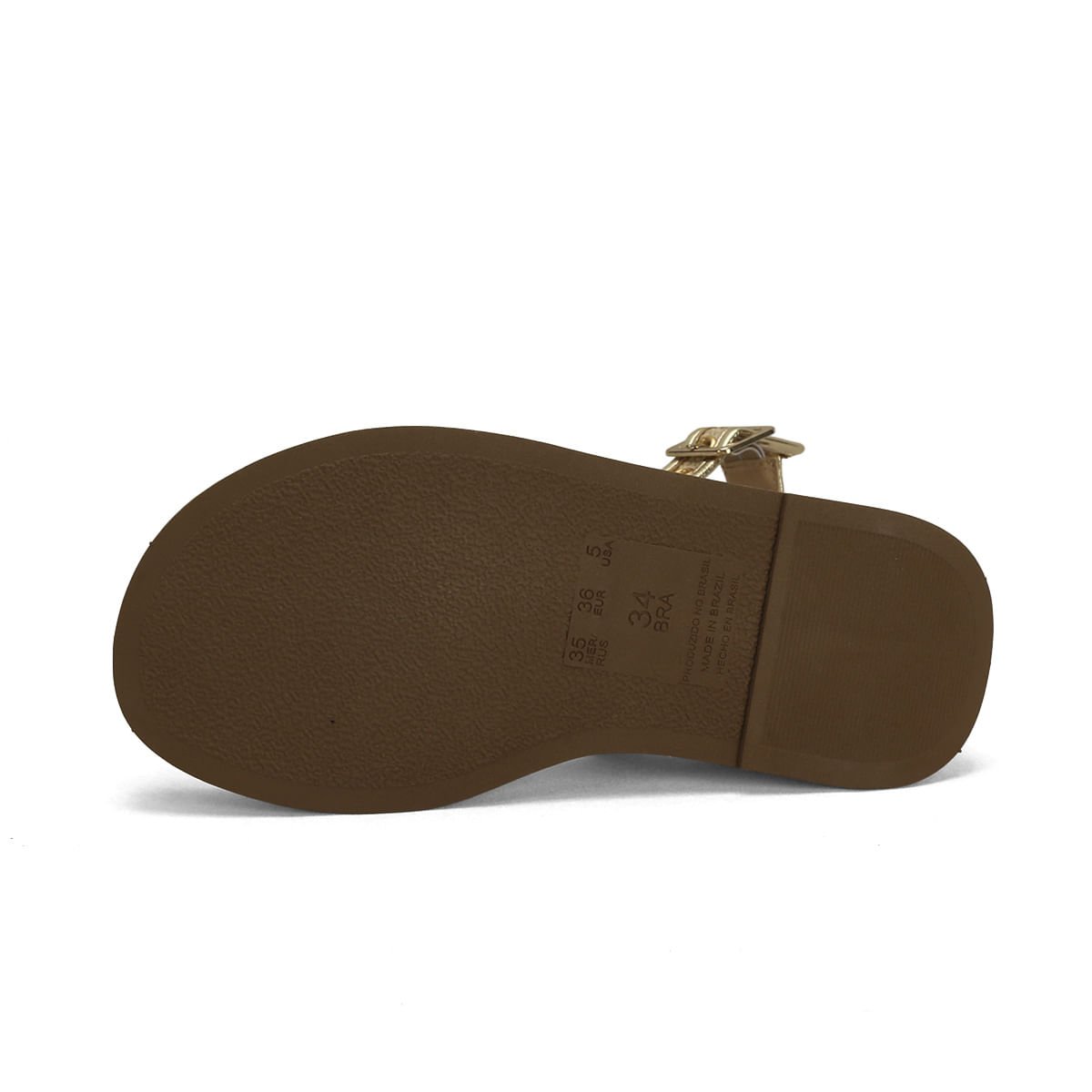 Flatform de dedo juta creme com dourado Dourado 5