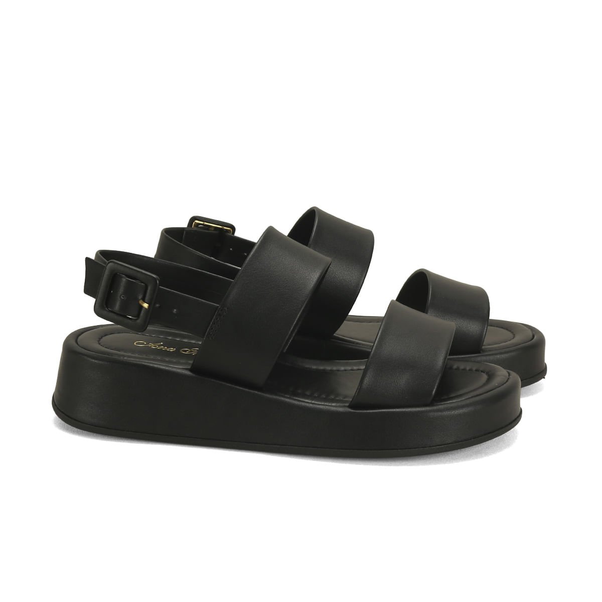 Flatform preta com duas tiras
