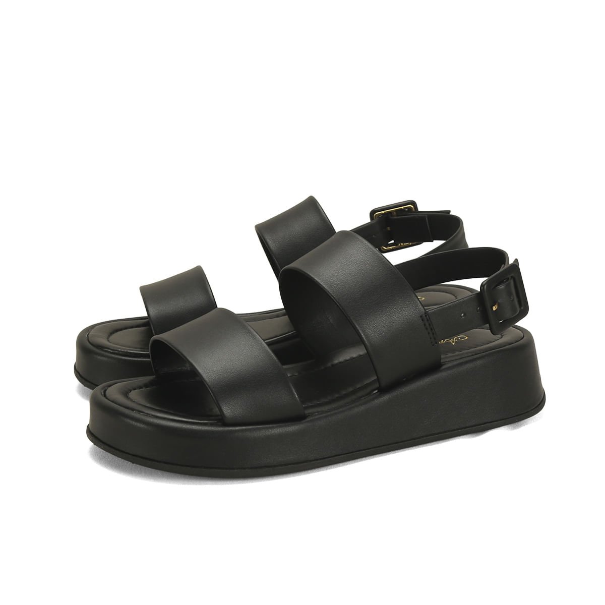 Flatform preta com duas tiras Preto 2