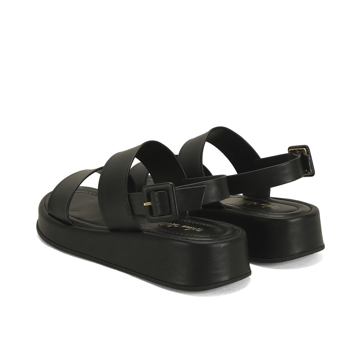 Flatform preta com duas tiras Preto 3