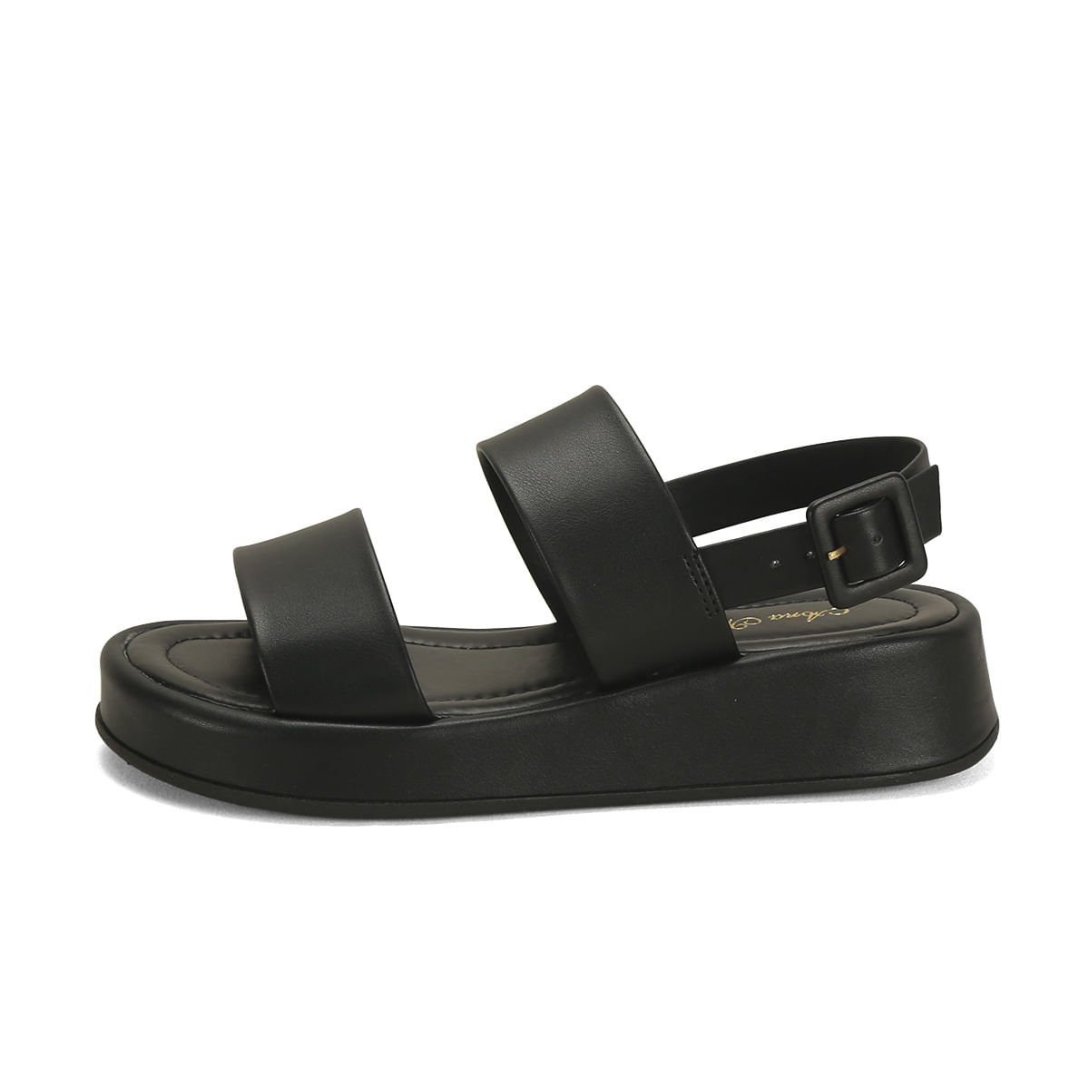 Flatform preta com duas tiras Preto 4