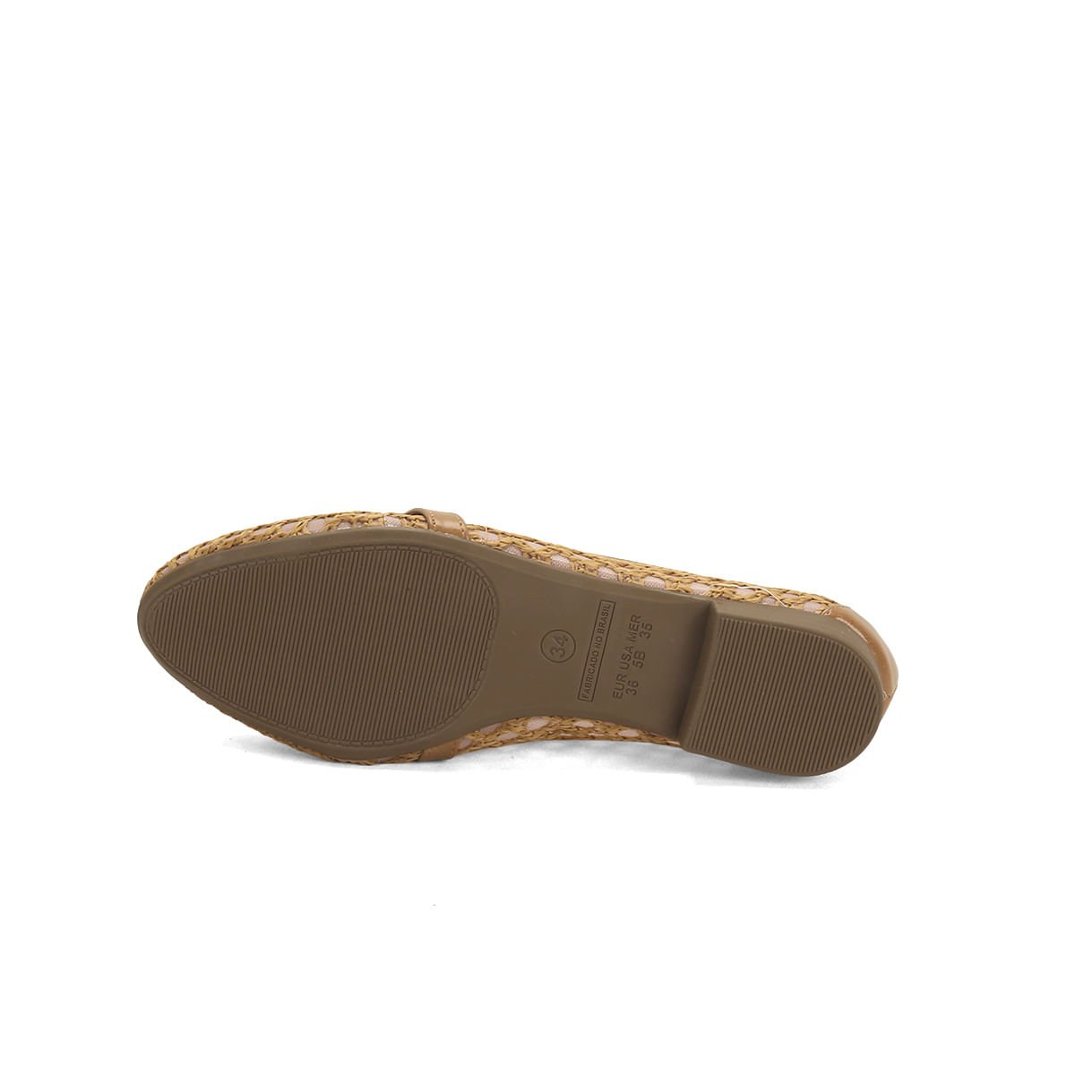 Mocassim tramado cappuccino com detalhe dourado Bege 5