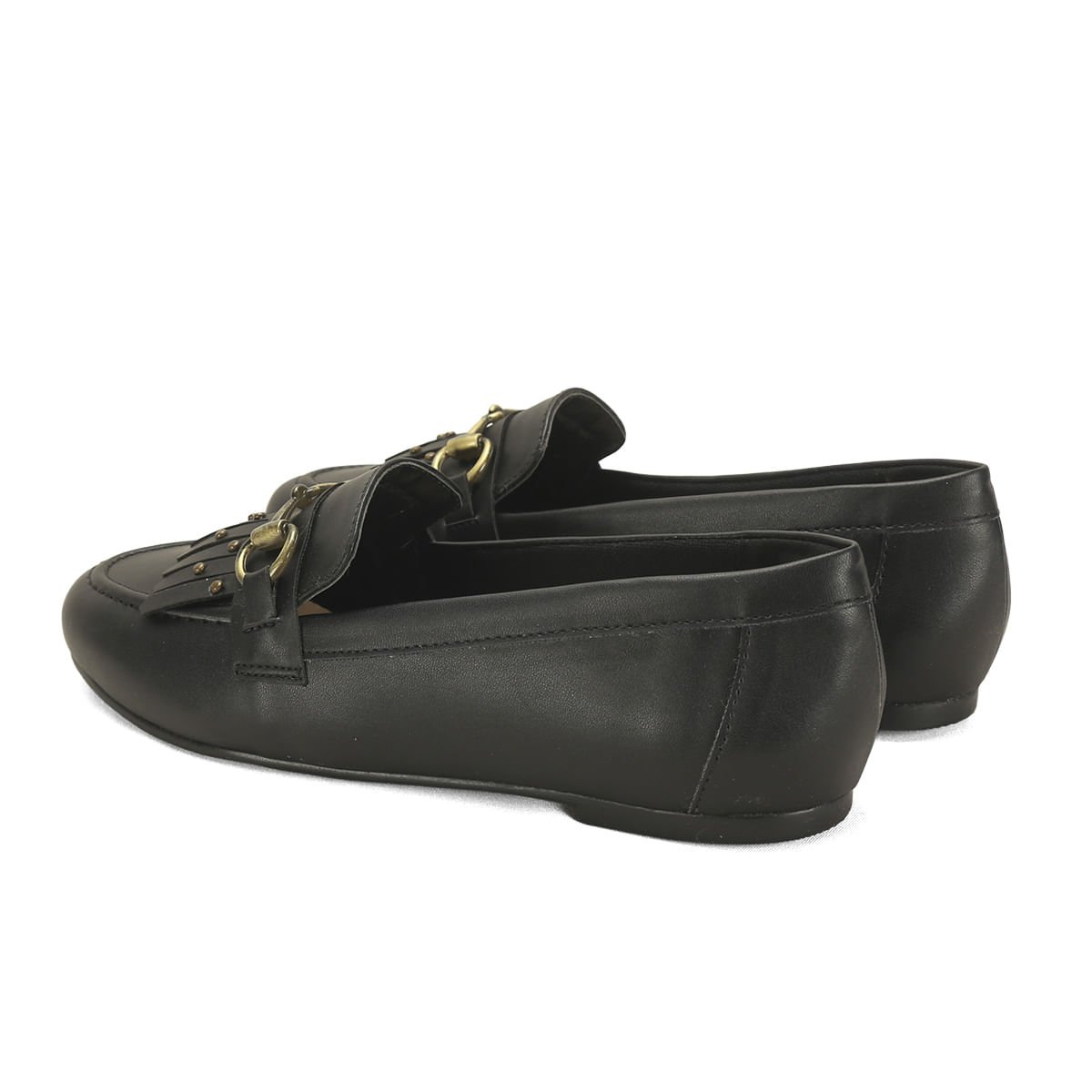 Mocassim com franja napa preto Preto 3