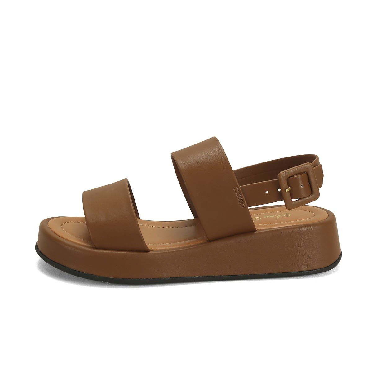 Flatform caramelo com duas tiras Marrom 4