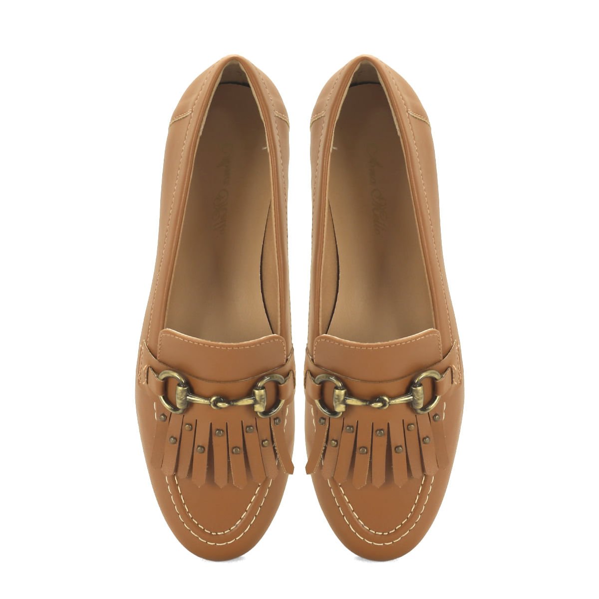 Mocassim com Franja Napa Caramelo Conforto Ana Mello Marrom 2