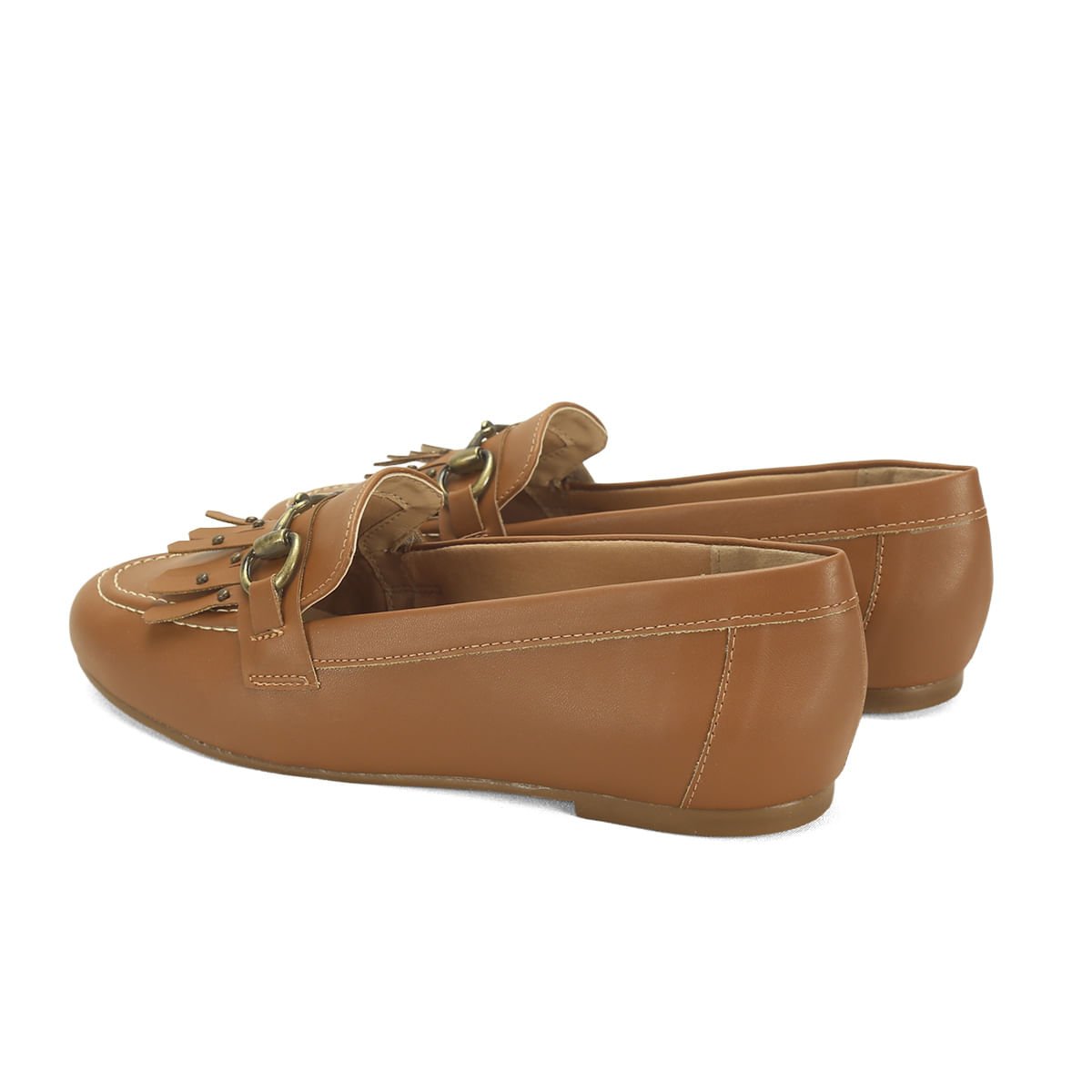 Mocassim com Franja Napa Caramelo Conforto Ana Mello Marrom 3