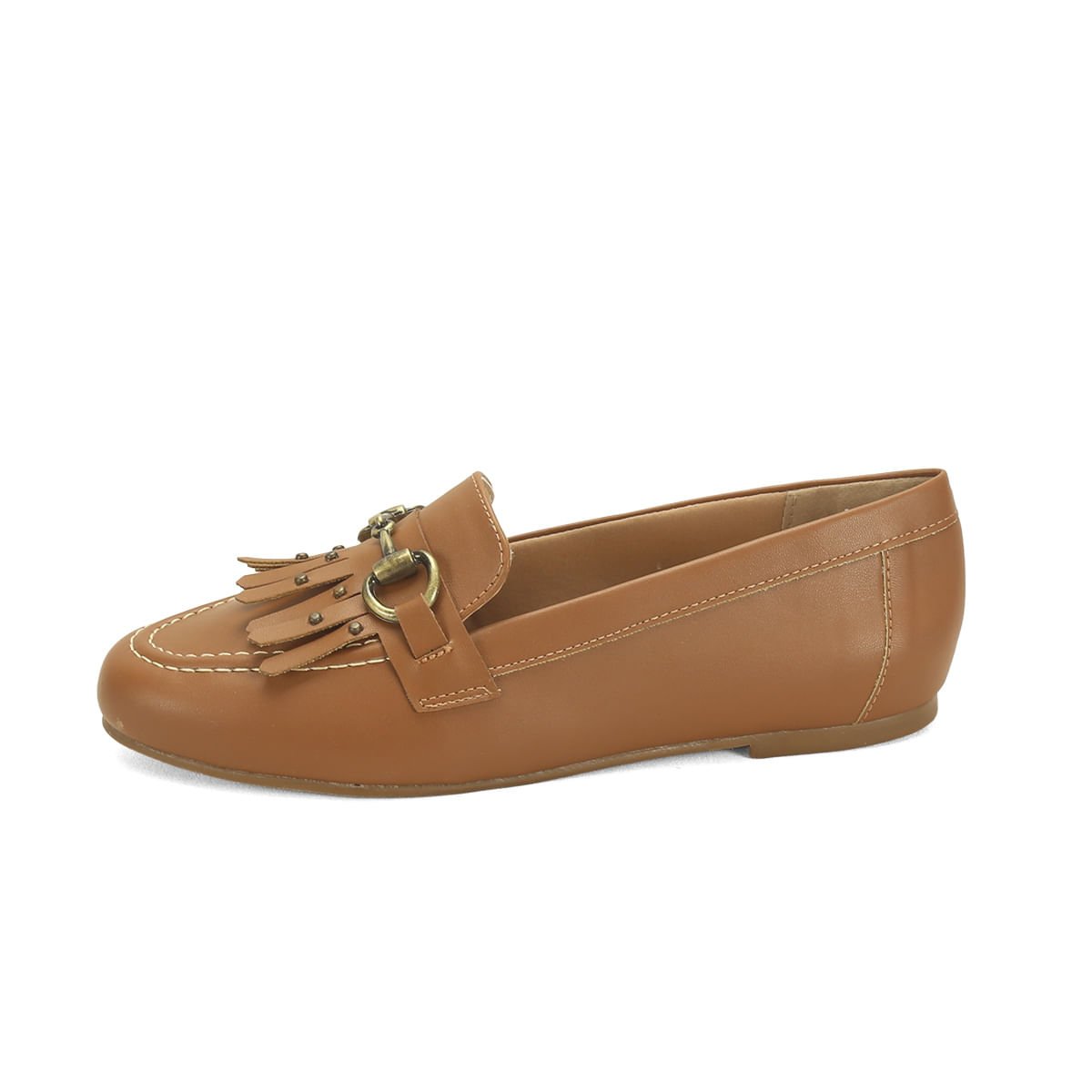 Mocassim com Franja Napa Caramelo Conforto Ana Mello Marrom 4