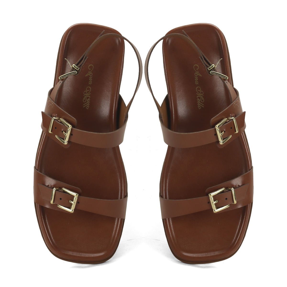 Papete clássica 2 fivelas caramelo Marrom 2