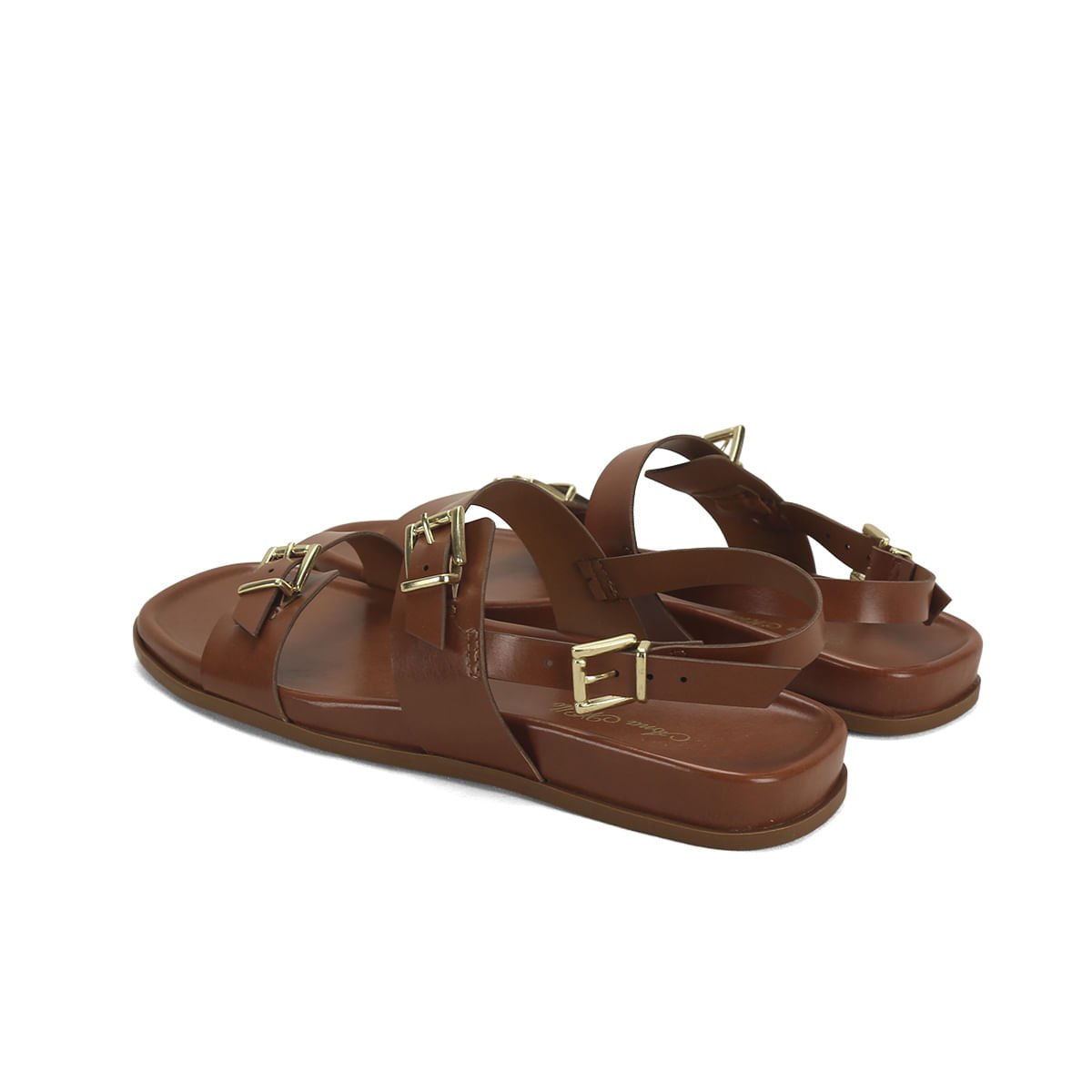 Papete clássica 2 fivelas caramelo Marrom 3