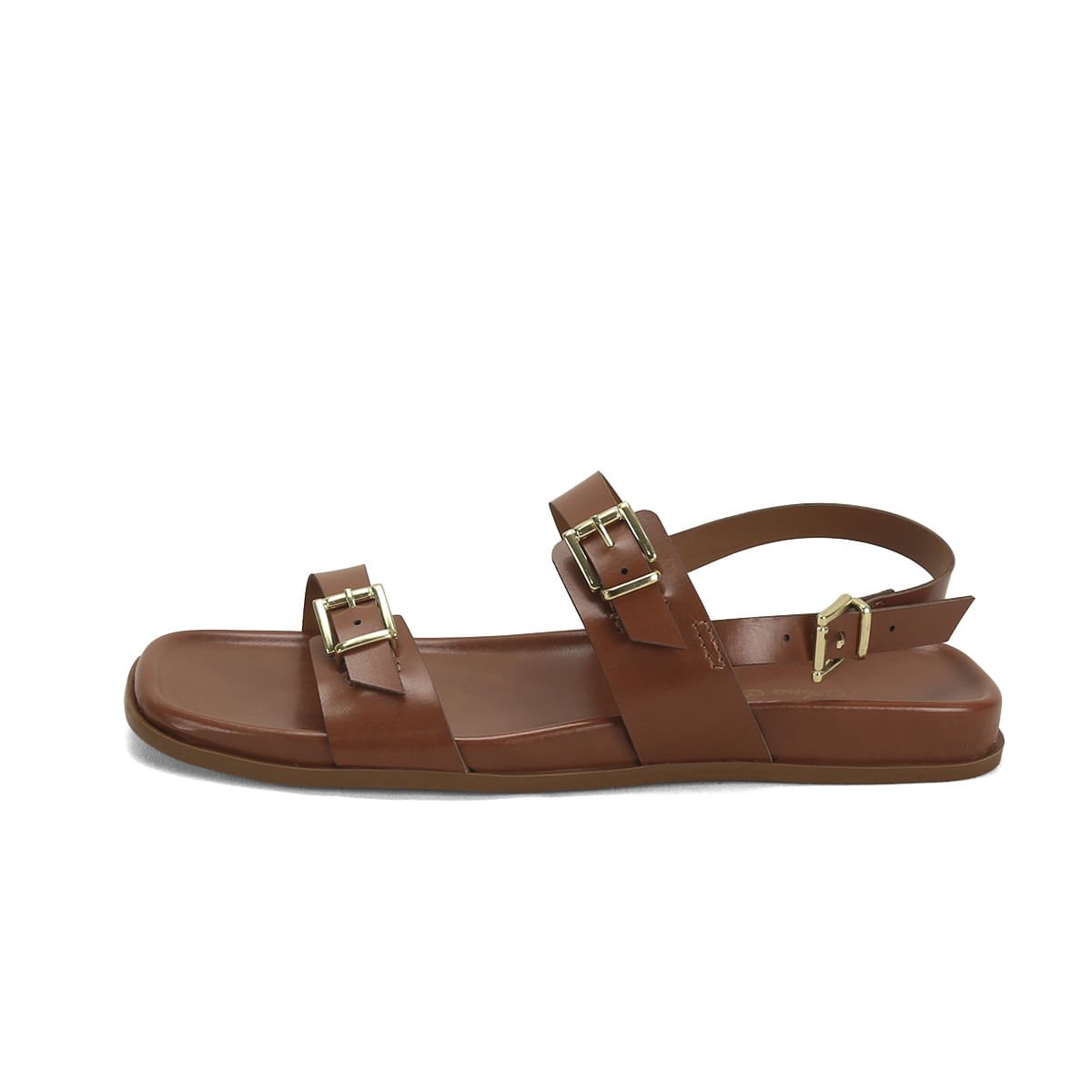 Papete clássica 2 fivelas caramelo Marrom 4