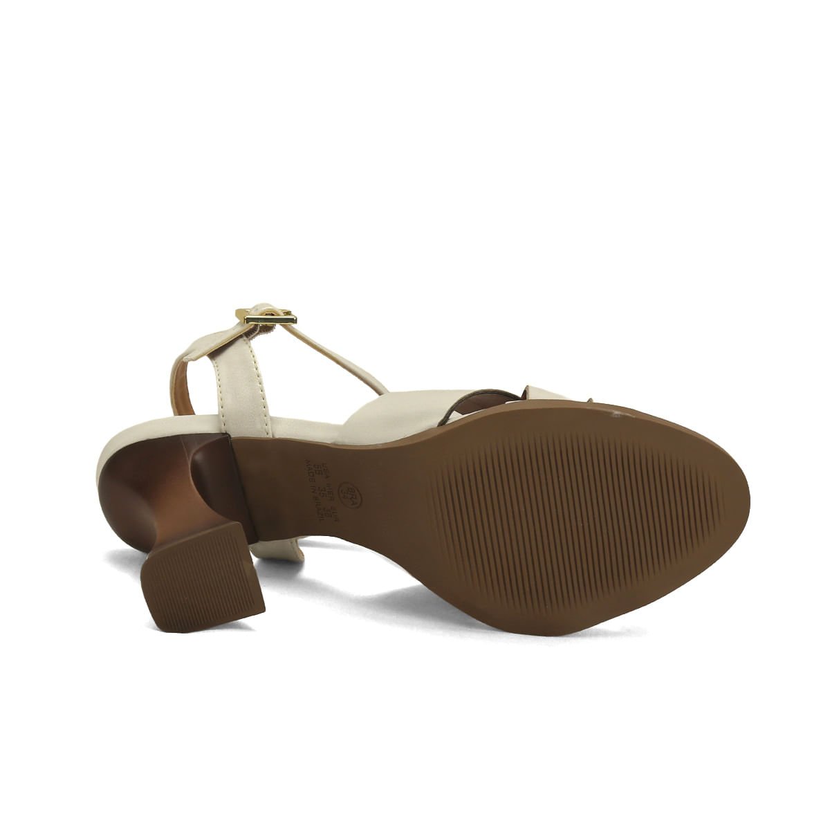 Sandália Entrelazada Off White Salto Taça 9cm Branco 5