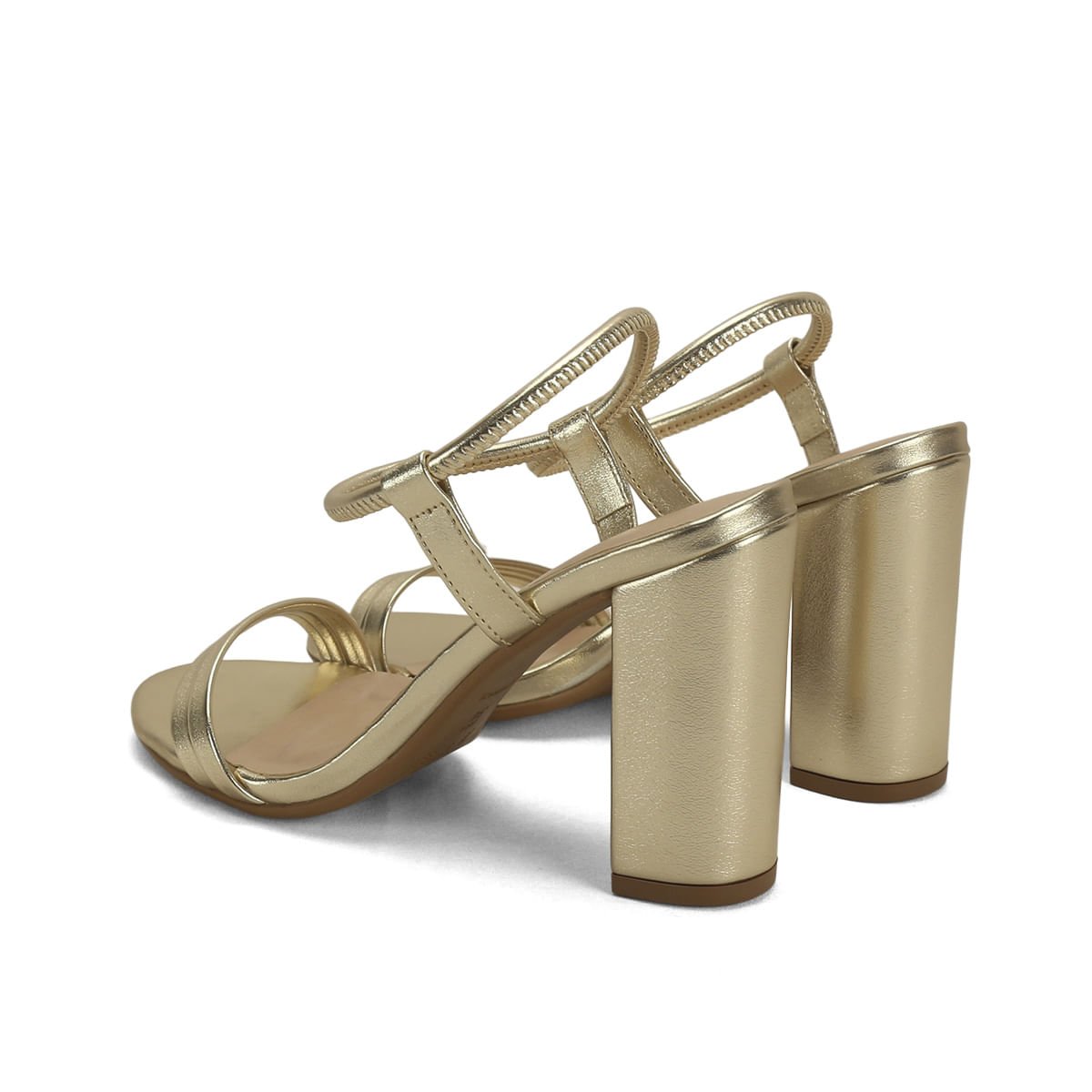 Sandália calce fácil bloco alto ouro light Dourado 3