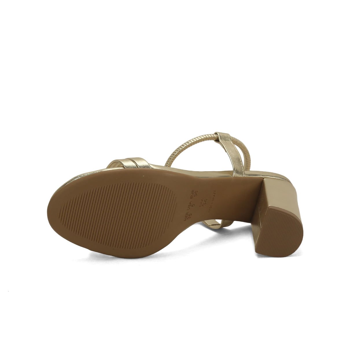 Sandália calce fácil bloco alto ouro light Dourado 5