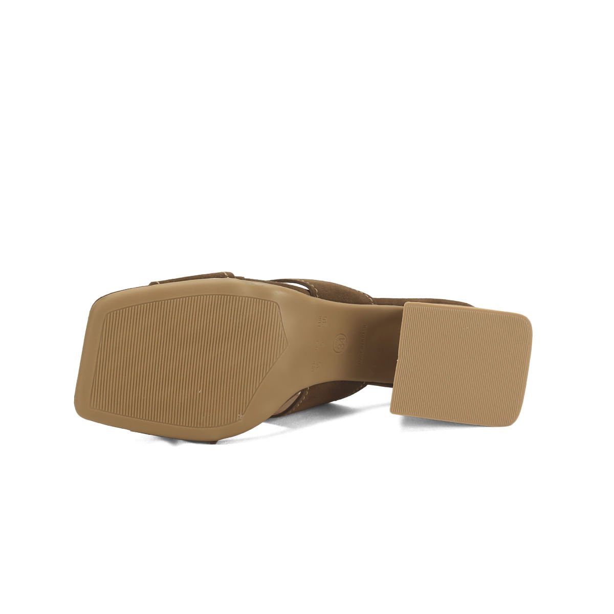 Sandalia salto fachete madeira camurca cafe Marrom 5