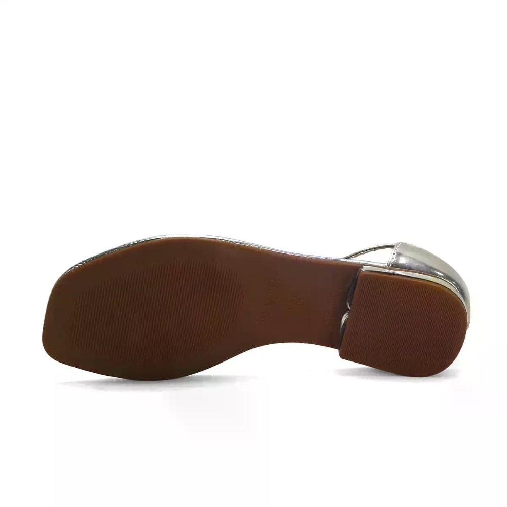 Rasteira Metalizada Espelhada Ana Mello Prata 2