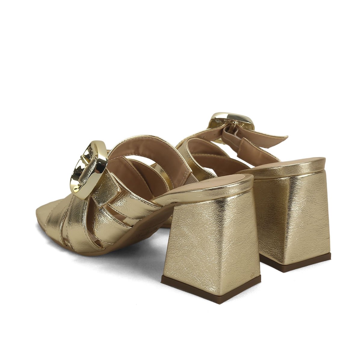 Tamanco entrelaçado metalizado ouro light Dourado 3