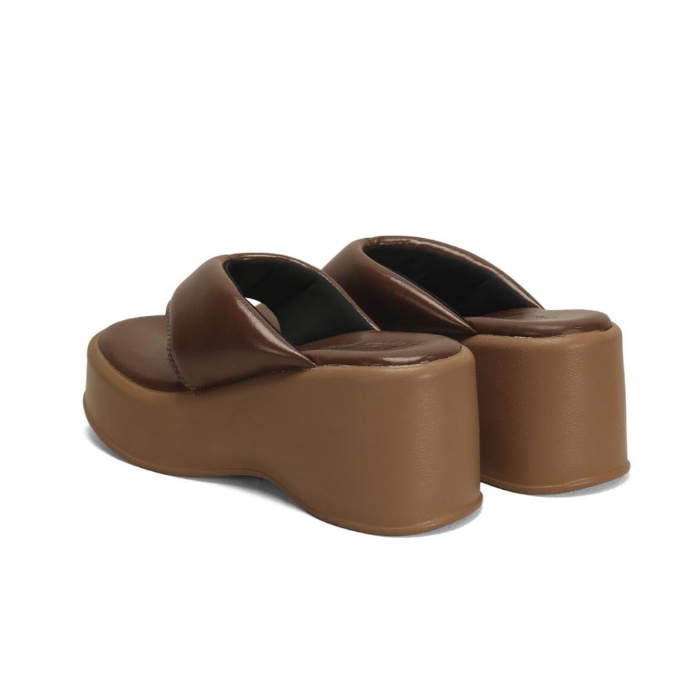 Anabela Napa Confort 8cm Feminina Marrom 3