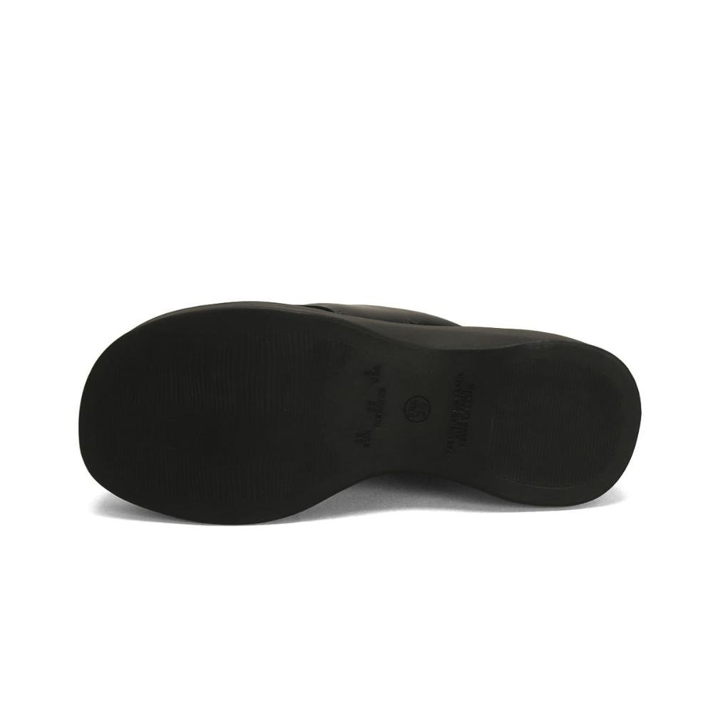 Anabela Dedo Confort Napa Preta 8cm Preto 5