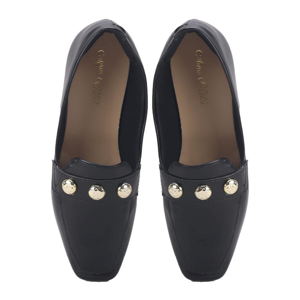 Mocassim de Napa com Aplicação de Esferas Ana Mello Preto 2