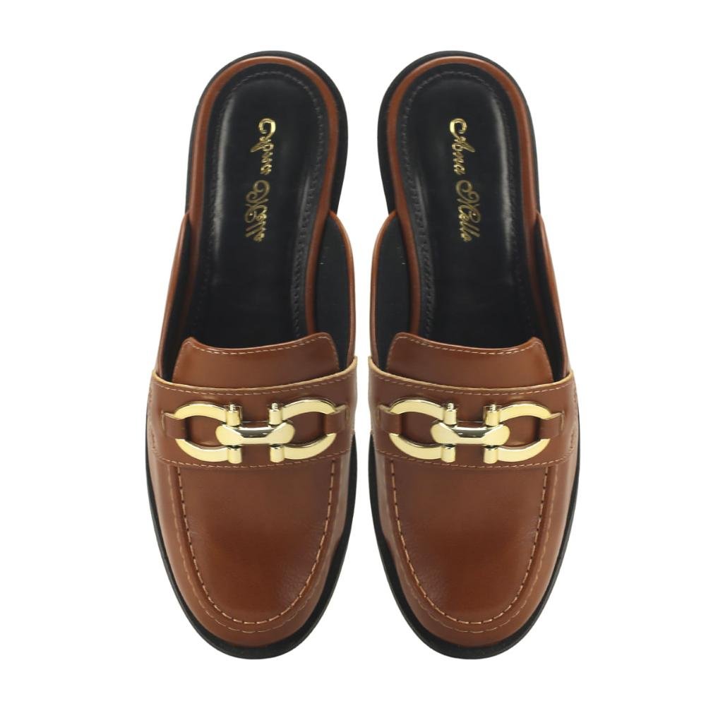 Mule Flatform Feminino com Solado Tratorado Ana Mello Marrom 2