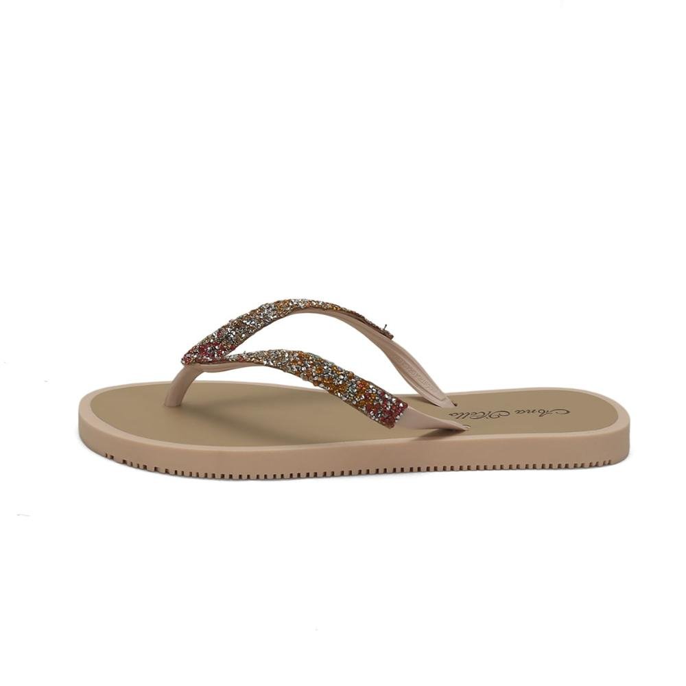 Chinelo de borracha nude