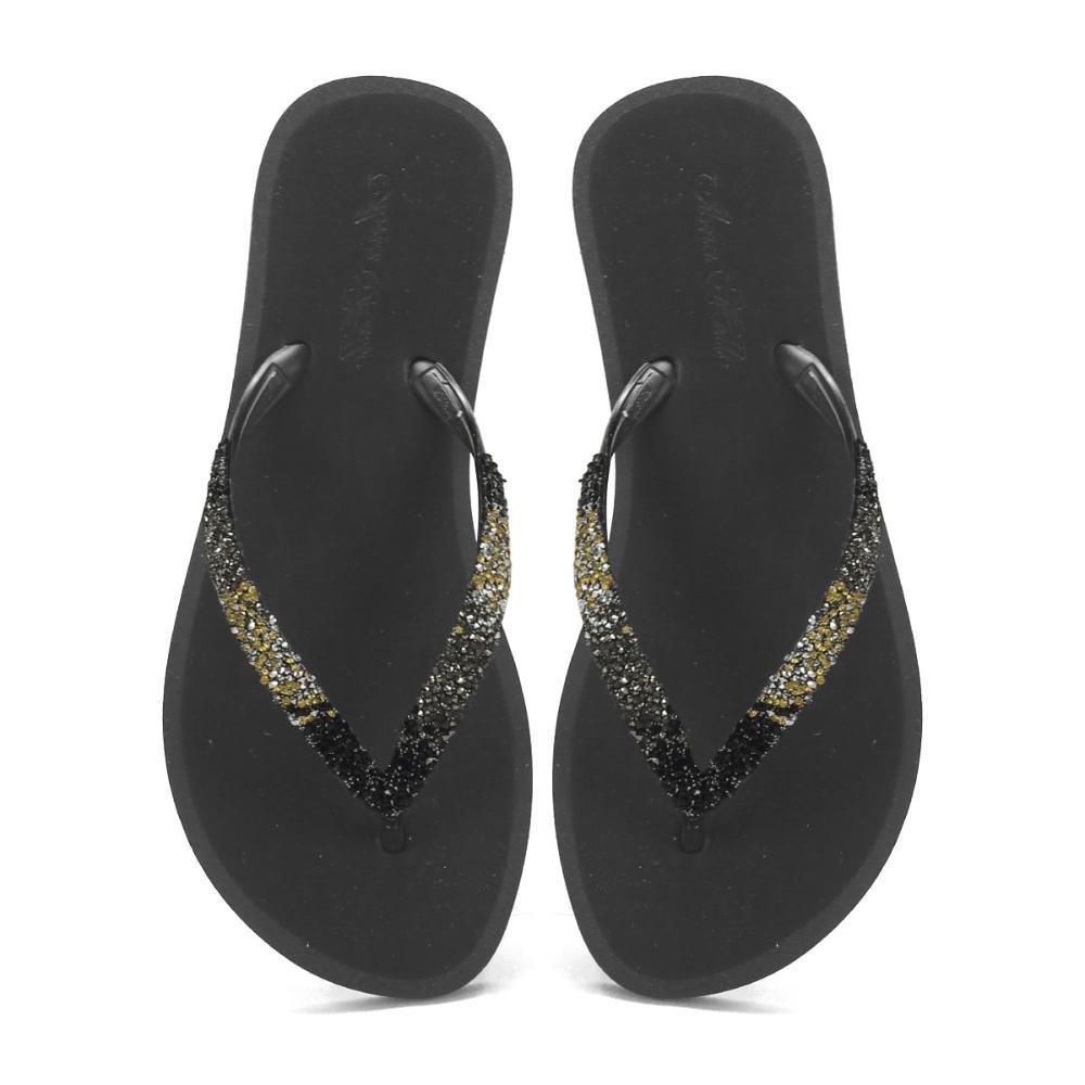 Chinelo de borracha preto Preto 2