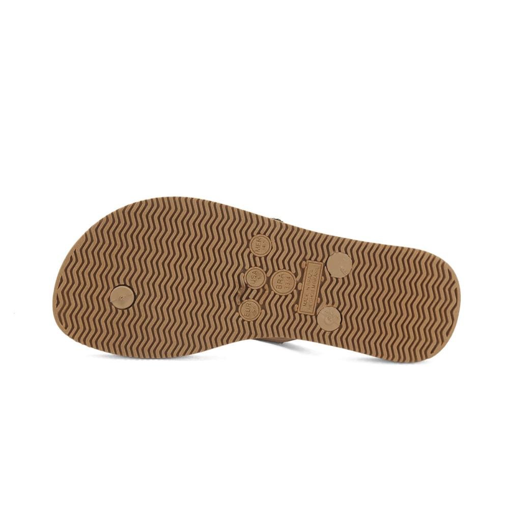 Chinelo de borracha com strass amêndoa Bege 5