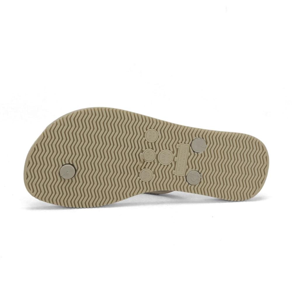 Chinelo de borracha com strass off white Bege 5