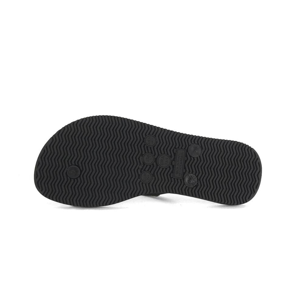 Chinelo de borracha com strass preto Preto 5
