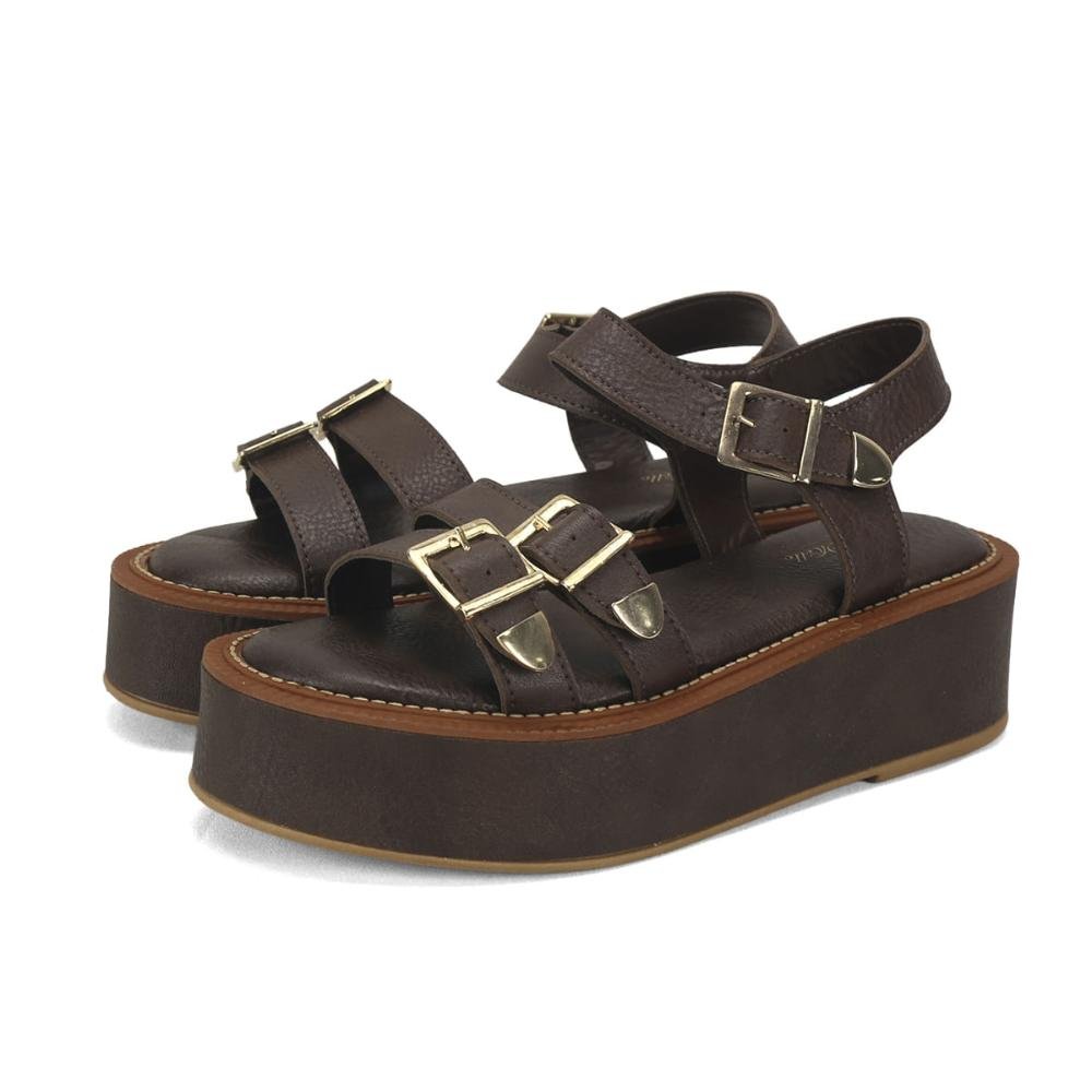 Flatform com vira e costura café Marrom 2