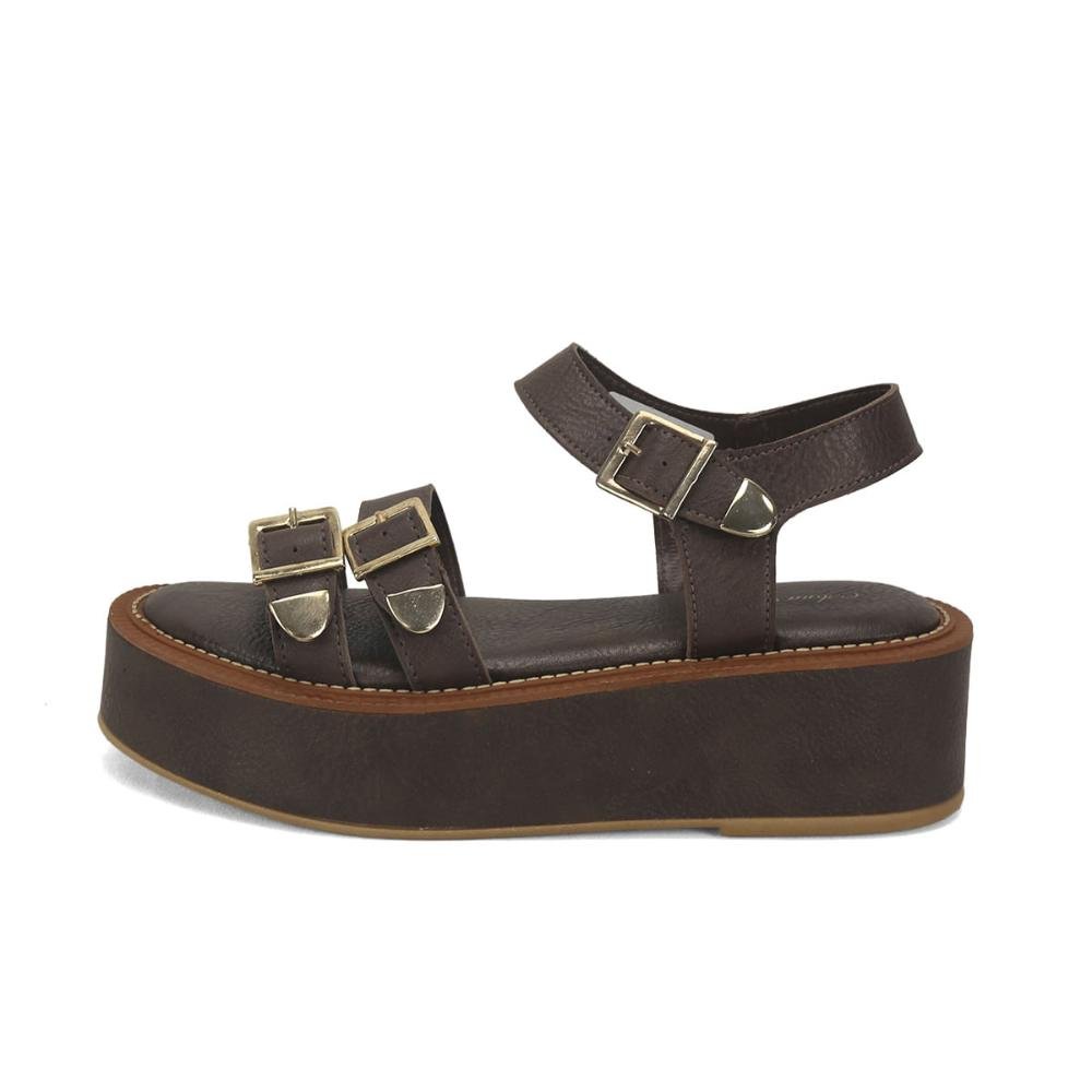 Flatform com vira e costura café Marrom 4