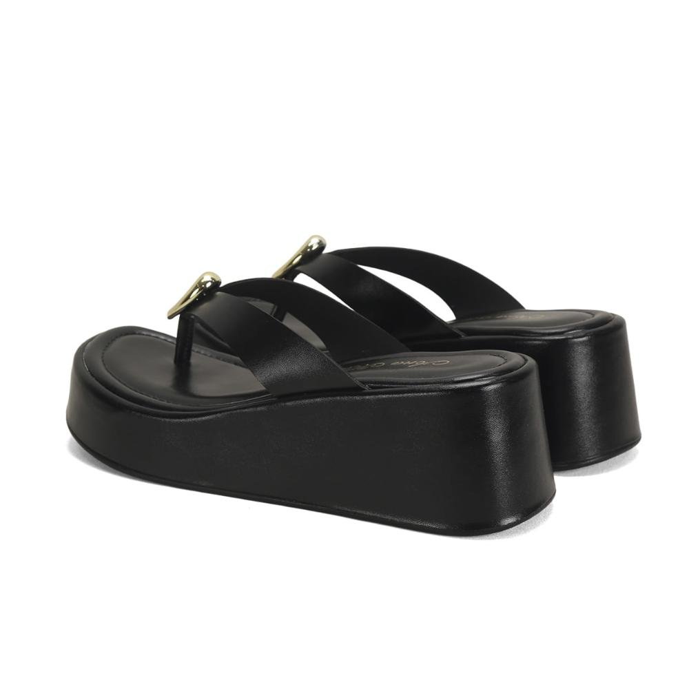 Flatform preta com peça orgânica ouro light  Preto 3