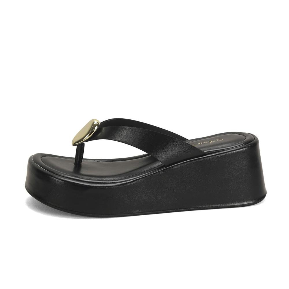 Flatform preta com peça orgânica ouro light  Preto 4