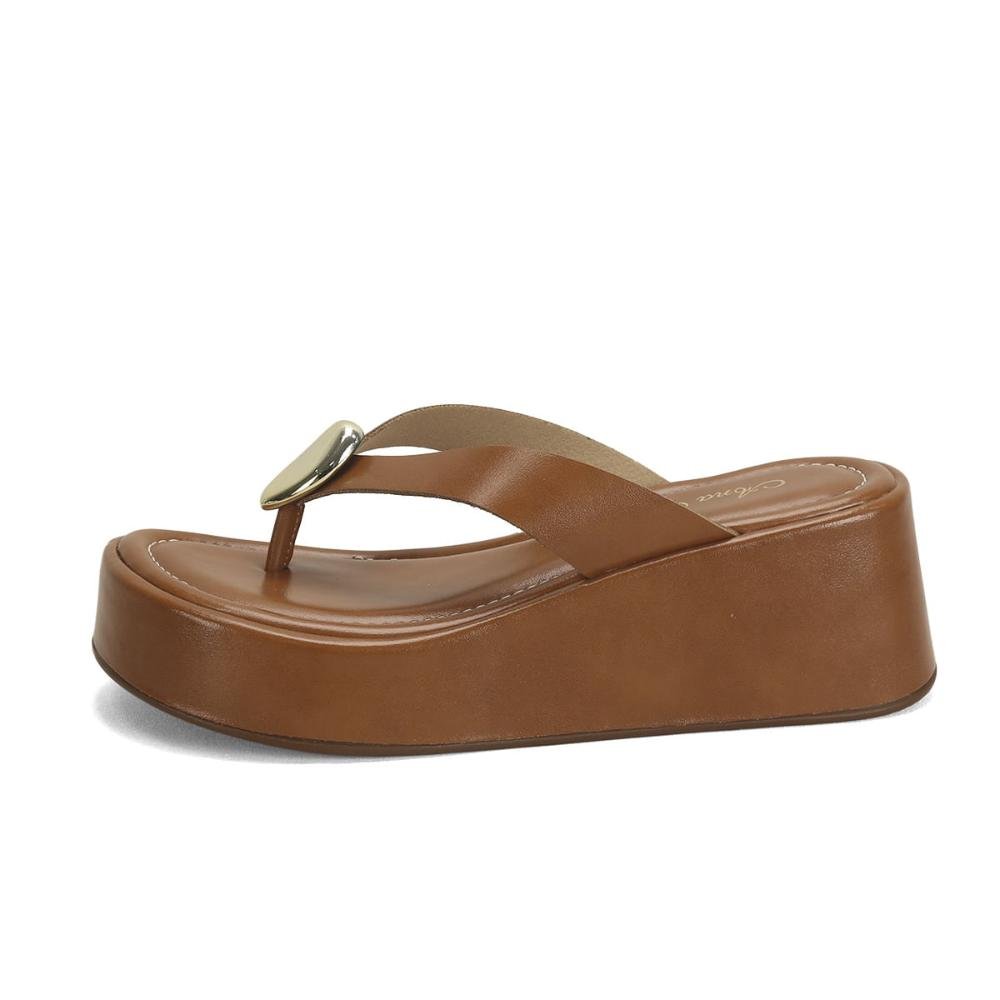 Flatform caramelo com peça orgânica ouro light Marrom 5
