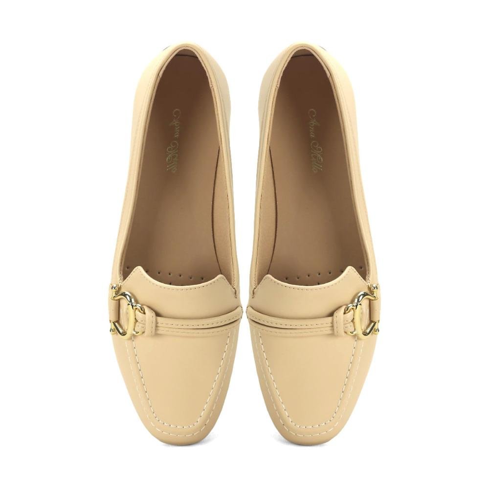 Mocassim clássico com fivela amêndoa Bege 2