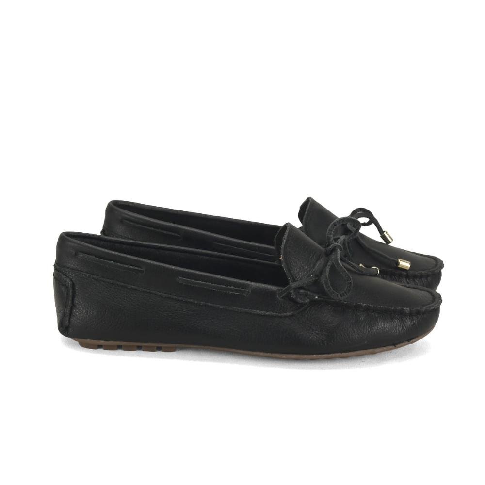 Mocassim clássico em couro preto