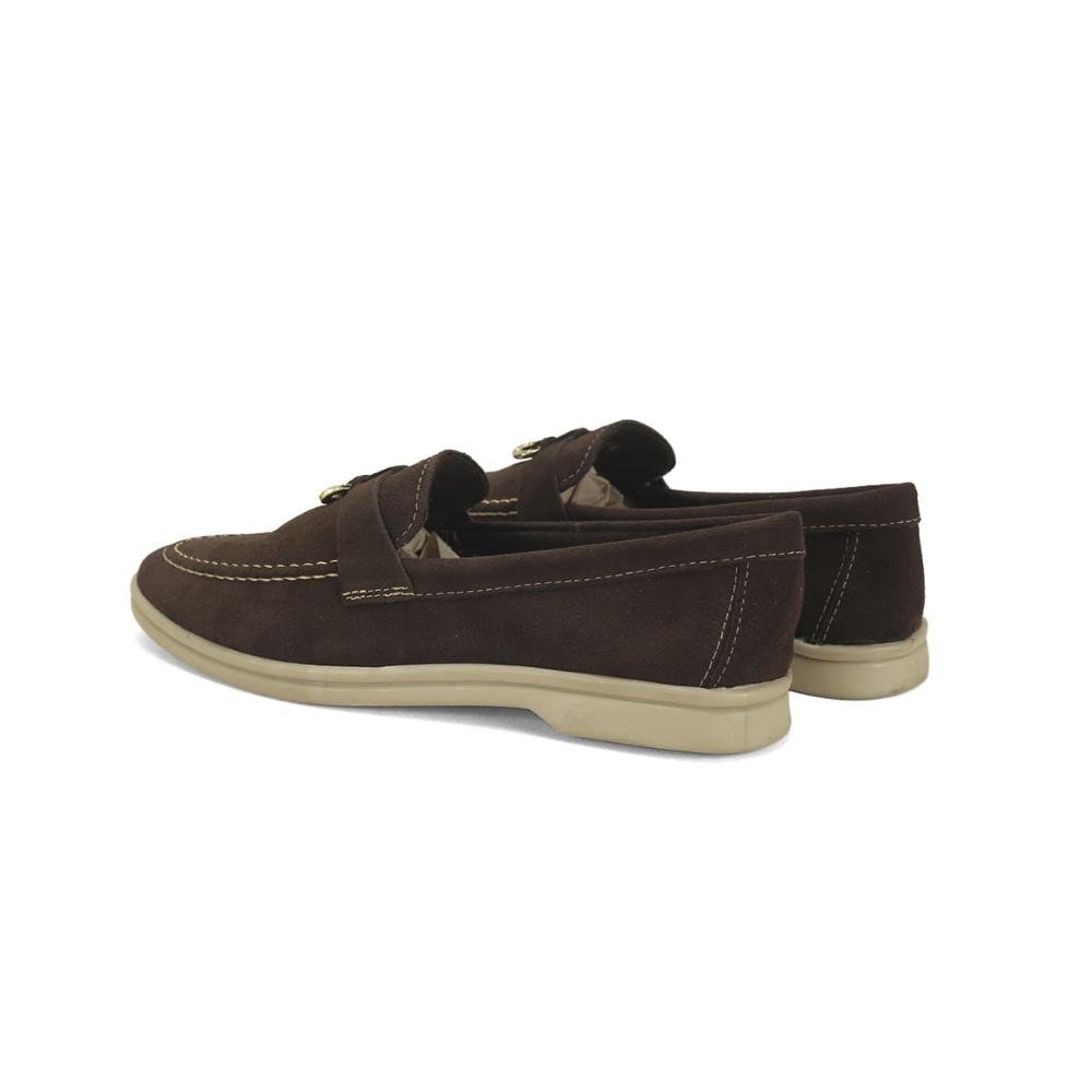 Mocassim slim de couro camurça marrom Marrom 3