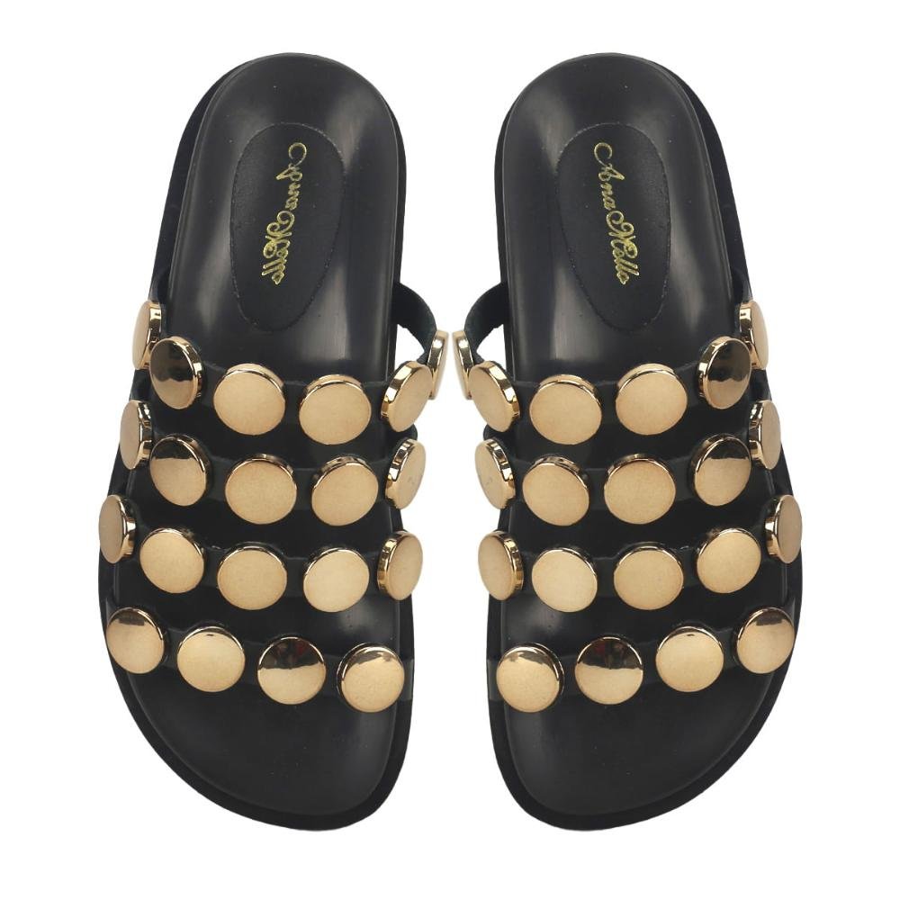 Papete confort preta com bolas ouro Preto 2