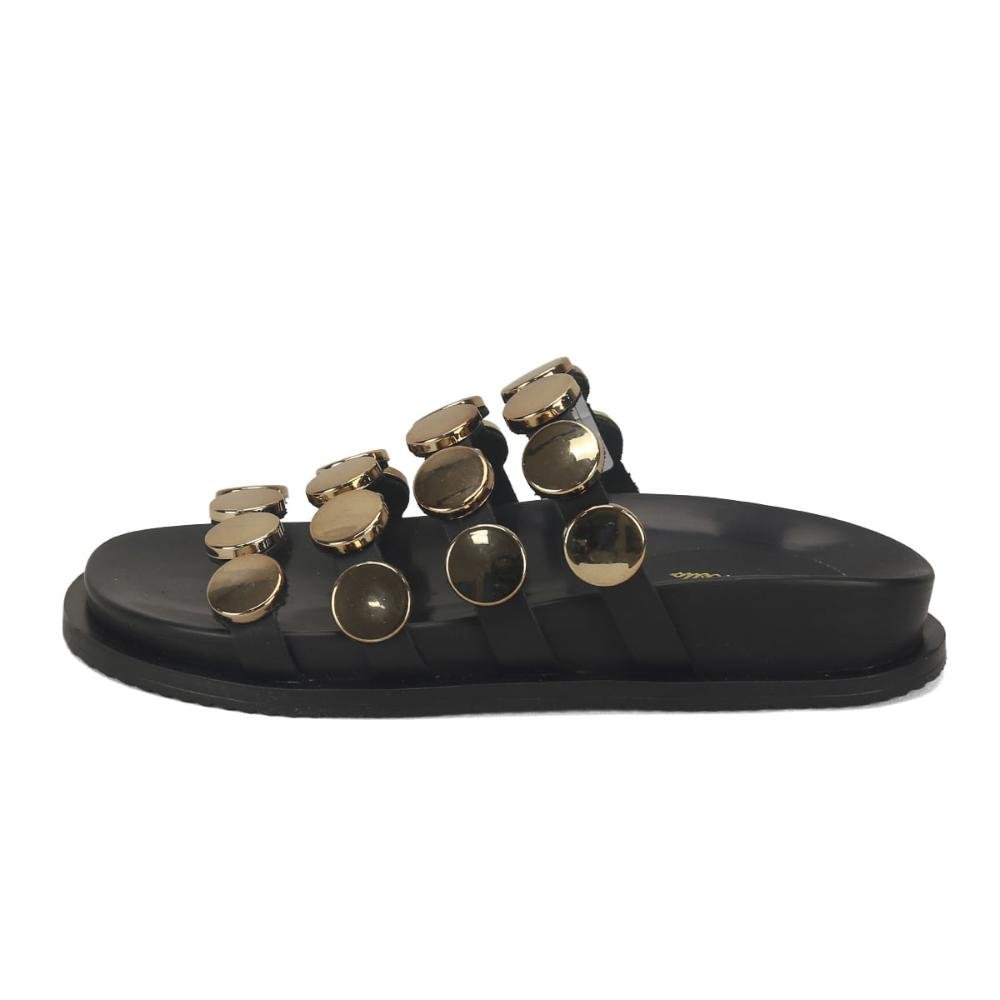 Papete confort preta com bolas ouro Preto 4