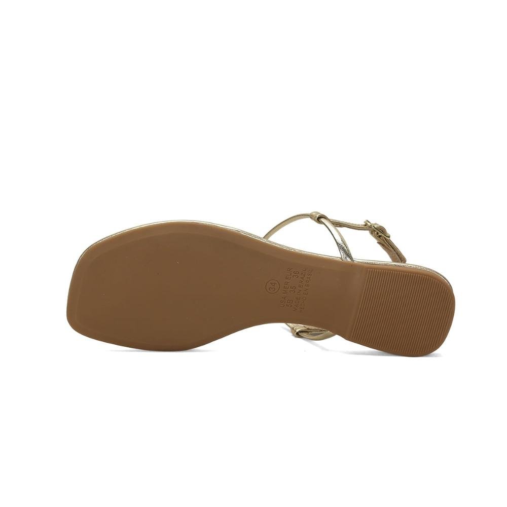 Rasteira metalizada bolas ouro light Dourado 5